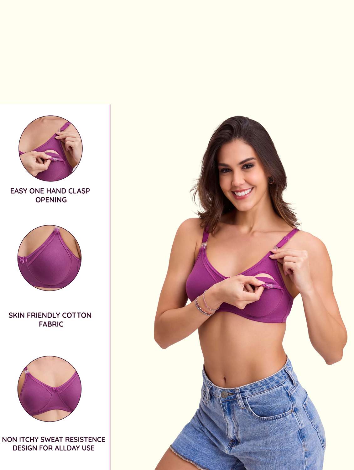 women solid lightly padded t-shirt bra - 22142704 -  Standard Image - 4