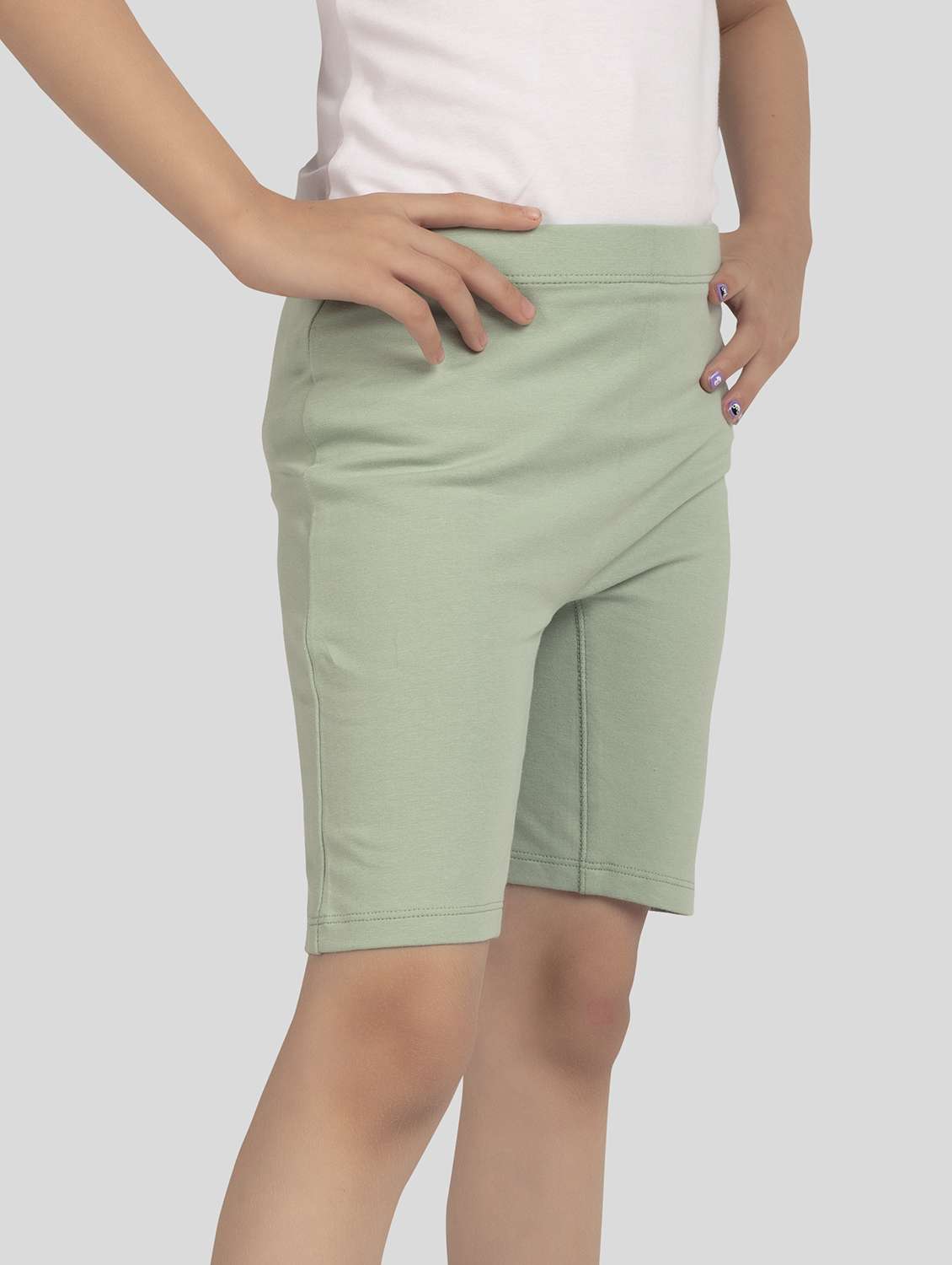 girls pack of 3 solid mid rise three-fourth - 22142709 -  Standard Image - 1