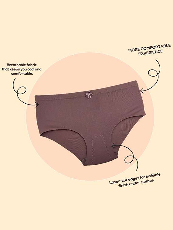 women solid mid rise seamless hipster panty - 22142711 -  Standard Image - 4