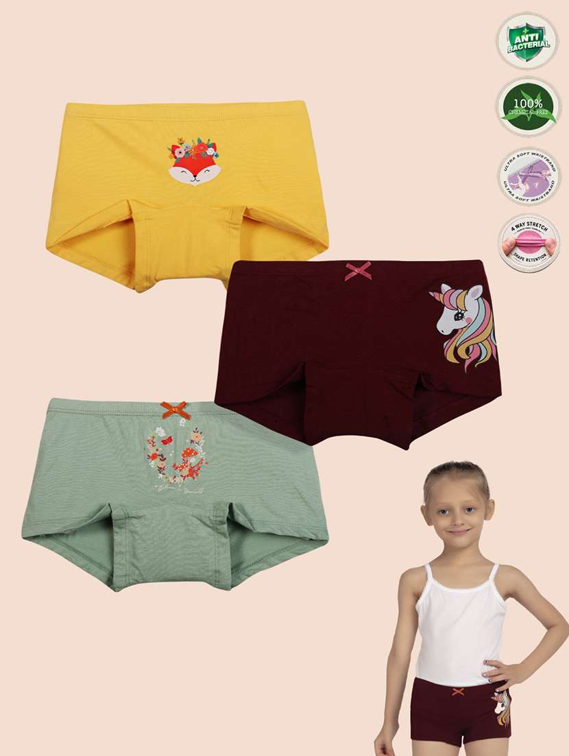 girls pack of 3 printed bloomer - 22142736 -  Standard Image - 1