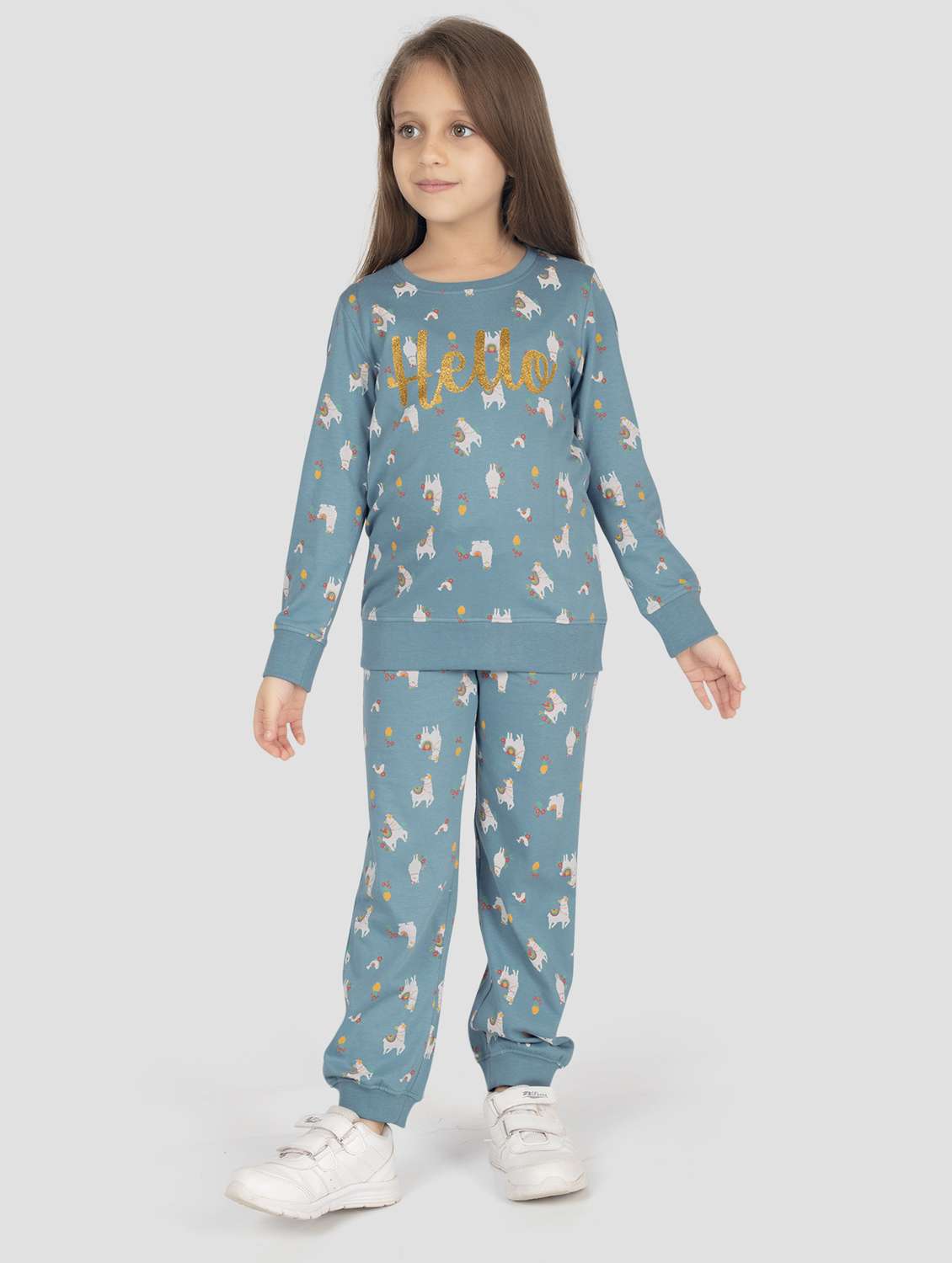 girls printed long sleeve pyjama set nightwear - 22142740 -  Standard Image - 1