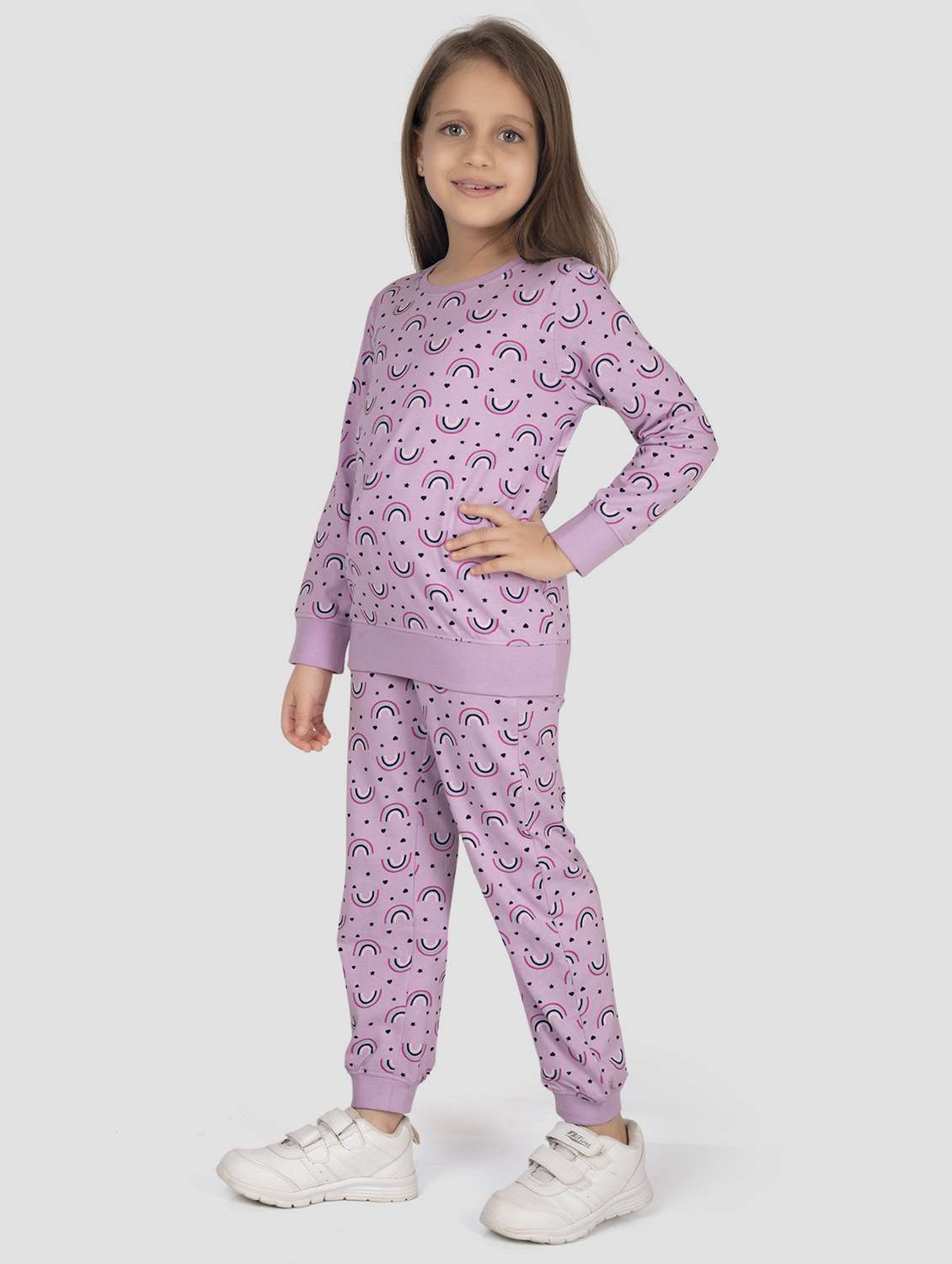 girls printed long sleeve pyjama set nightwear - 22142741 -  Standard Image - 1