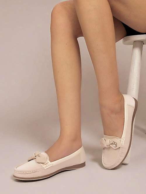 women beige slip on loafer - 22142746 - Standard Image - 0