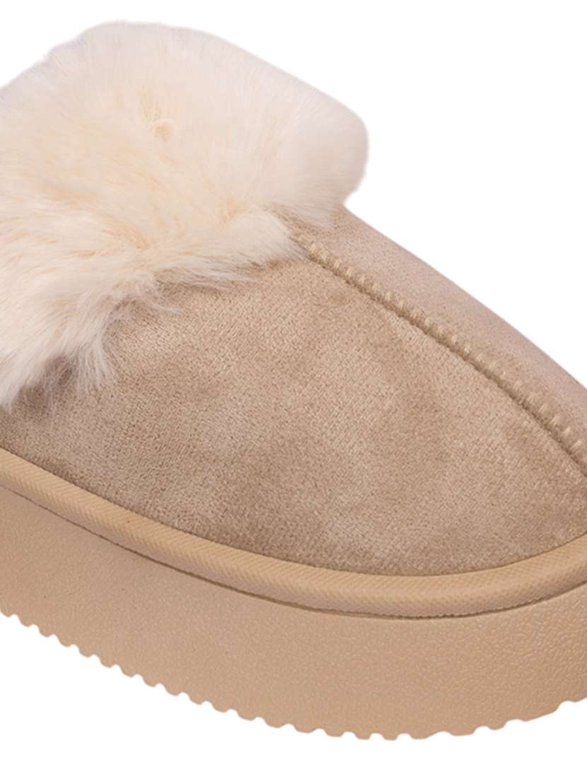 women beige winterwear slipper - 22142759 - Standard Image - 6