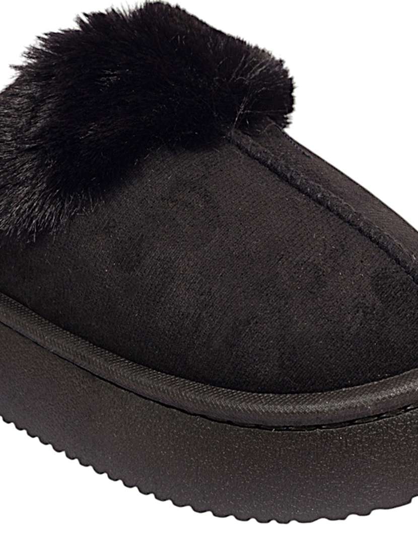 women black winterwear slipper - 22142760 - Standard Image - 6