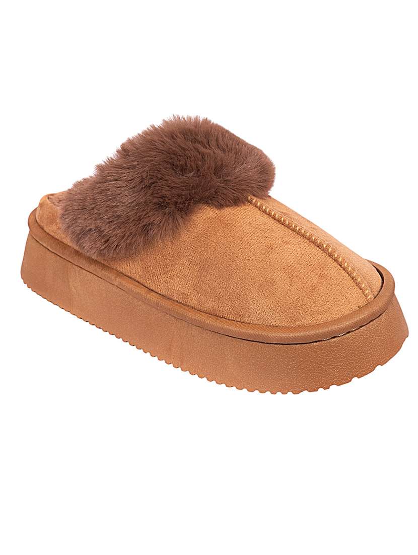 women brown winterwear slipper - 22142761 - Standard Image - 1