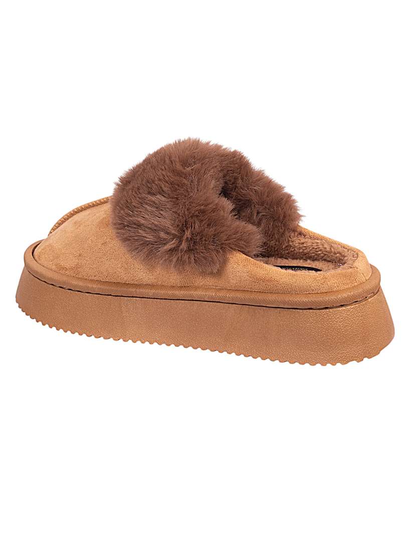 women brown winterwear slipper - 22142761 - Standard Image - 4