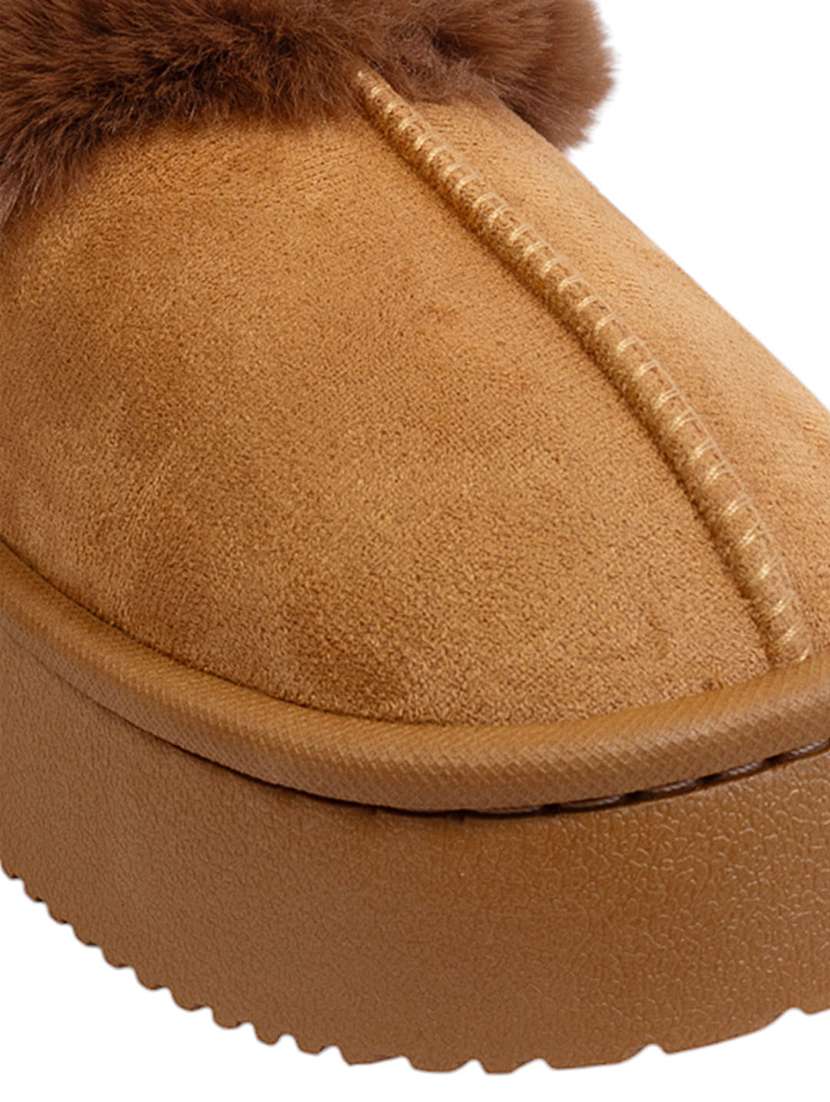 women brown winterwear slipper - 22142761 - Standard Image - 6
