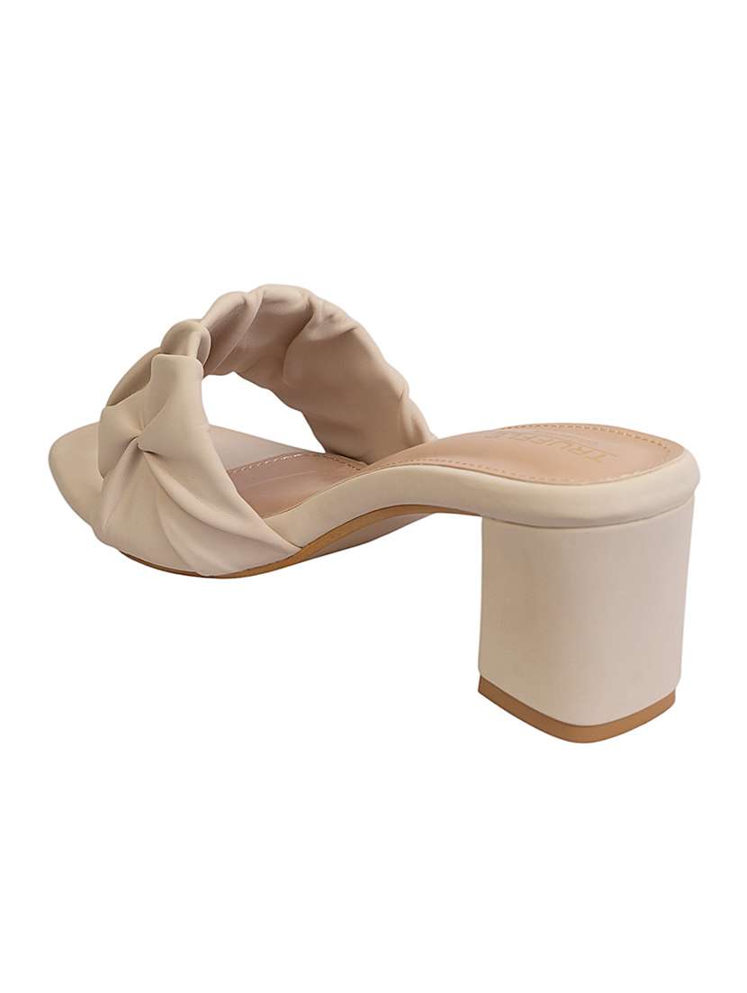 women cream slip on sandal - 22142767 - Standard Image - 4