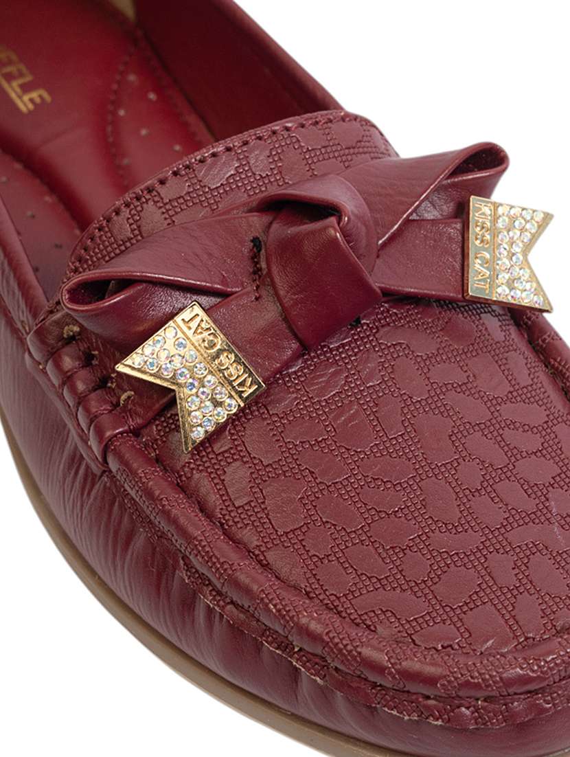 women maroon slip on loafer - 22142769 - Standard Image - 6