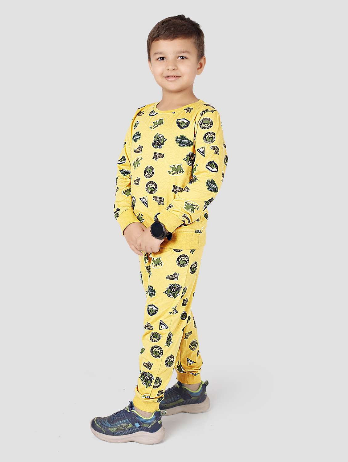 boys printed long sleeve co-ord set - 22142872 -  Standard Image - 1