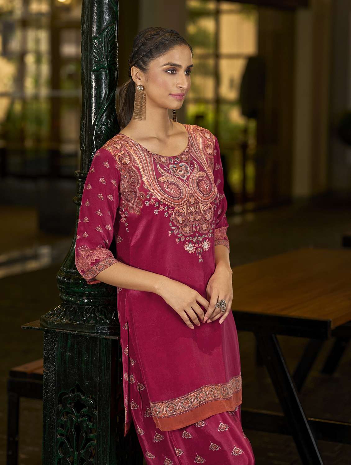 women printed three quarter sleeve co-ord set - 22142877 - Standard Image - 4