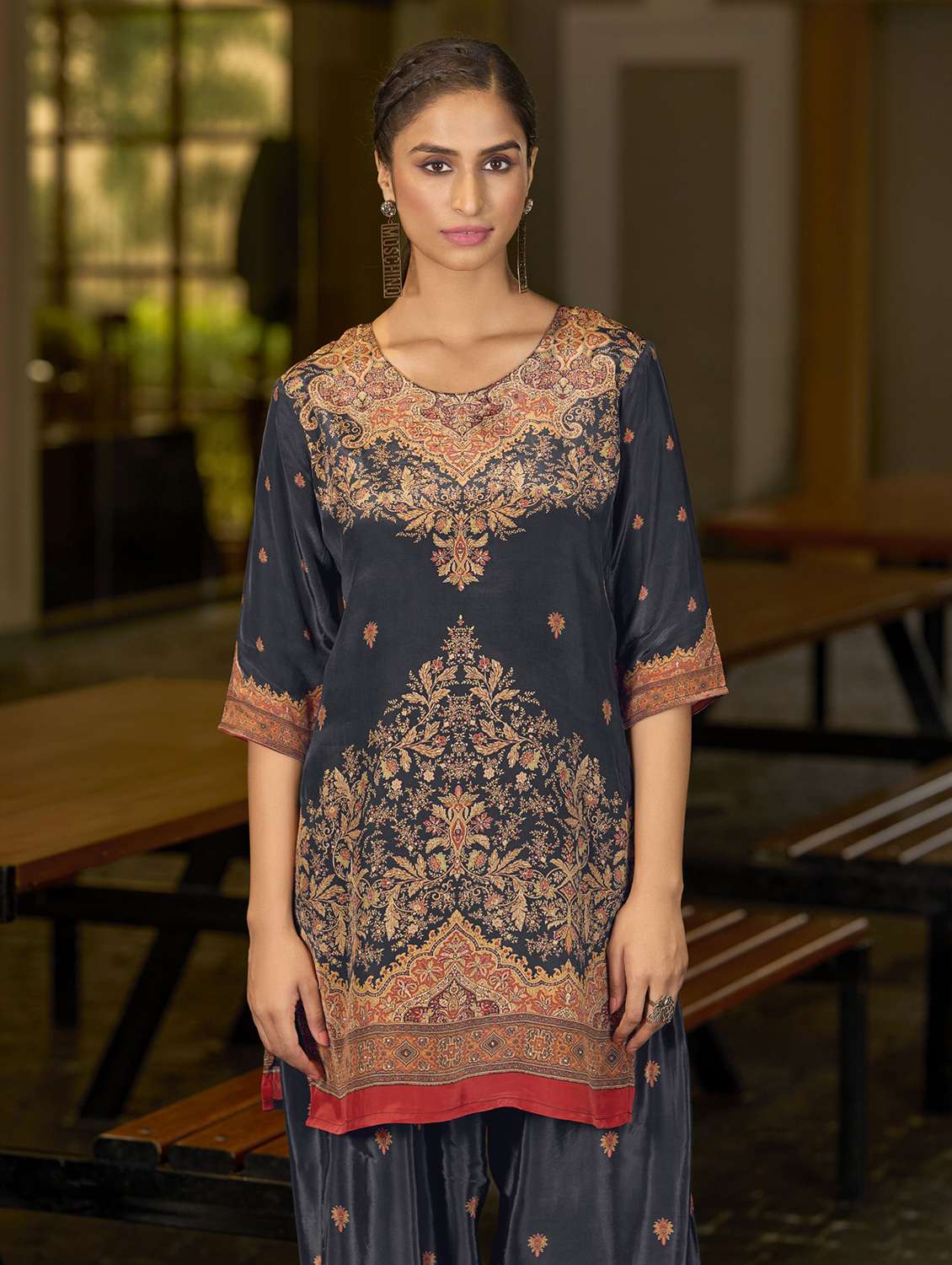 women printed three quarter sleeve co-ord set - 22142882 - Standard Image - 4