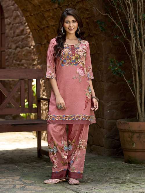 women printed three quarter sleeve co-ord set - 22142886 -  Standard Image - 0