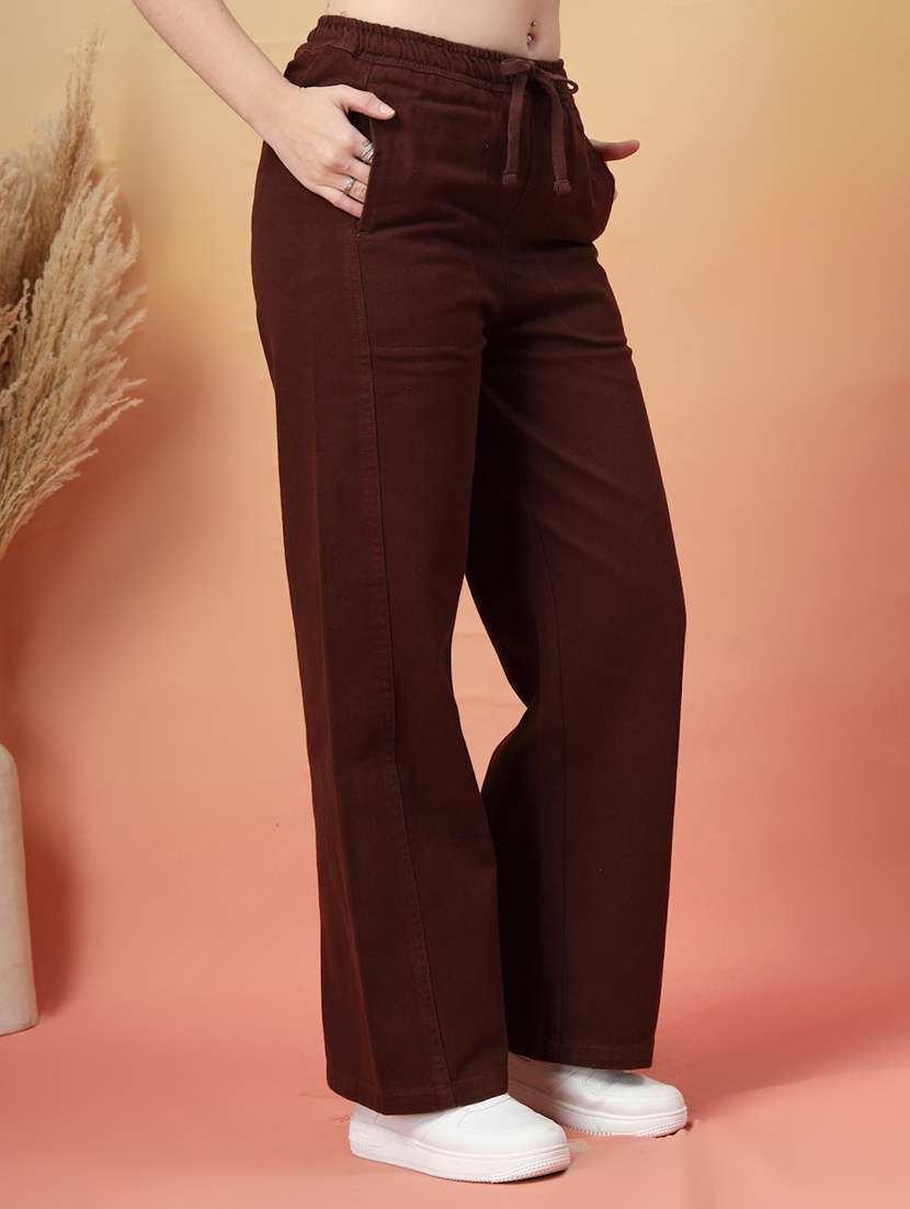 women solid high rise straight fit jean - 22142900 -  Standard Image - 1