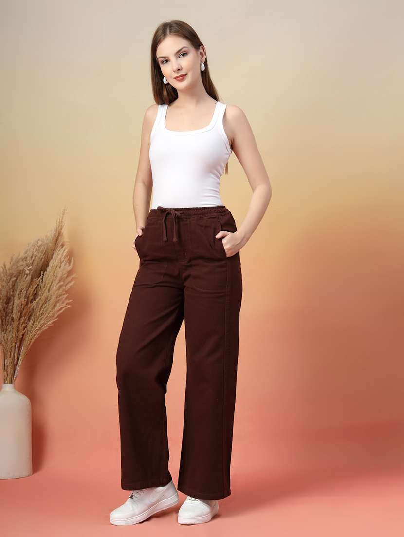 women solid high rise straight fit jean - 22142900 -  Standard Image - 4