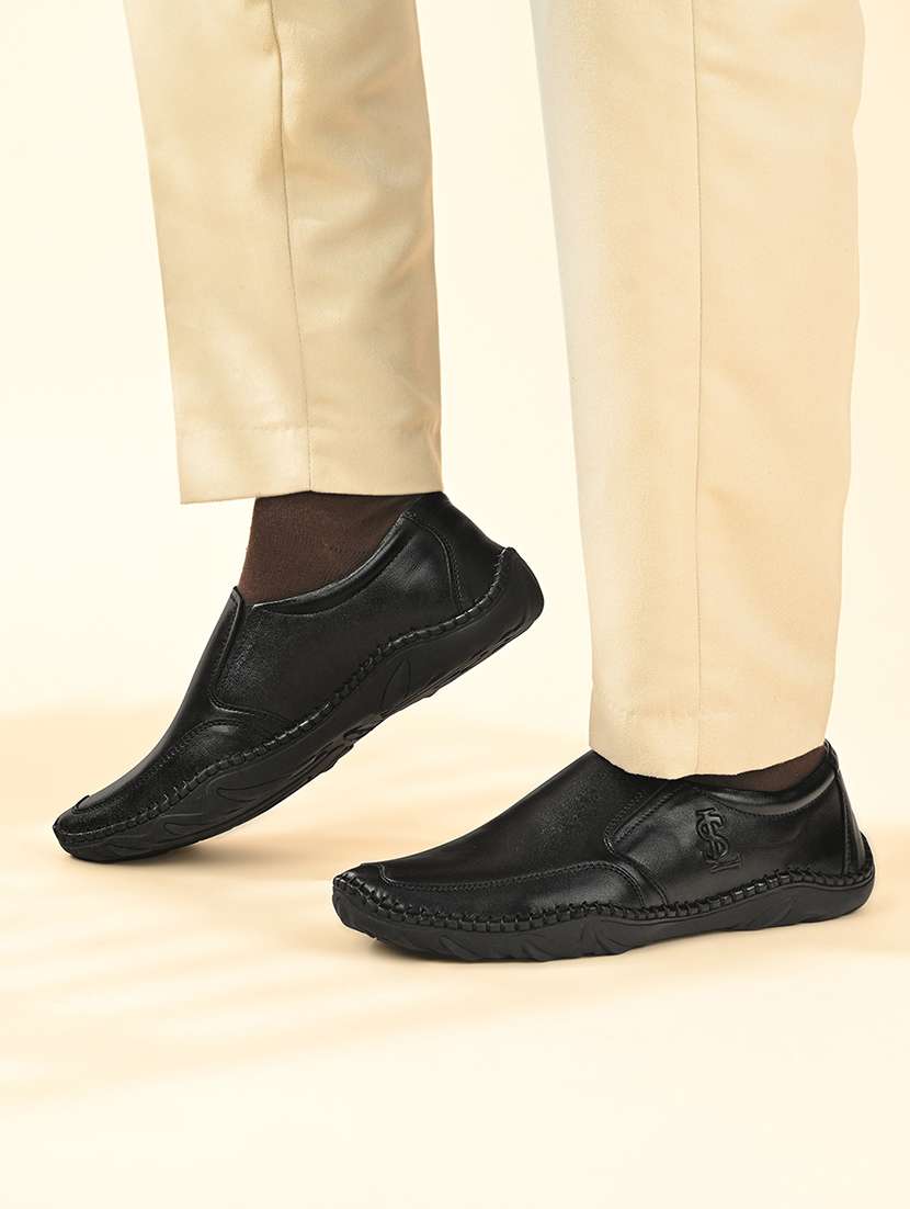 men black slip on formal shoes - 22142902 -  Standard Image - 1