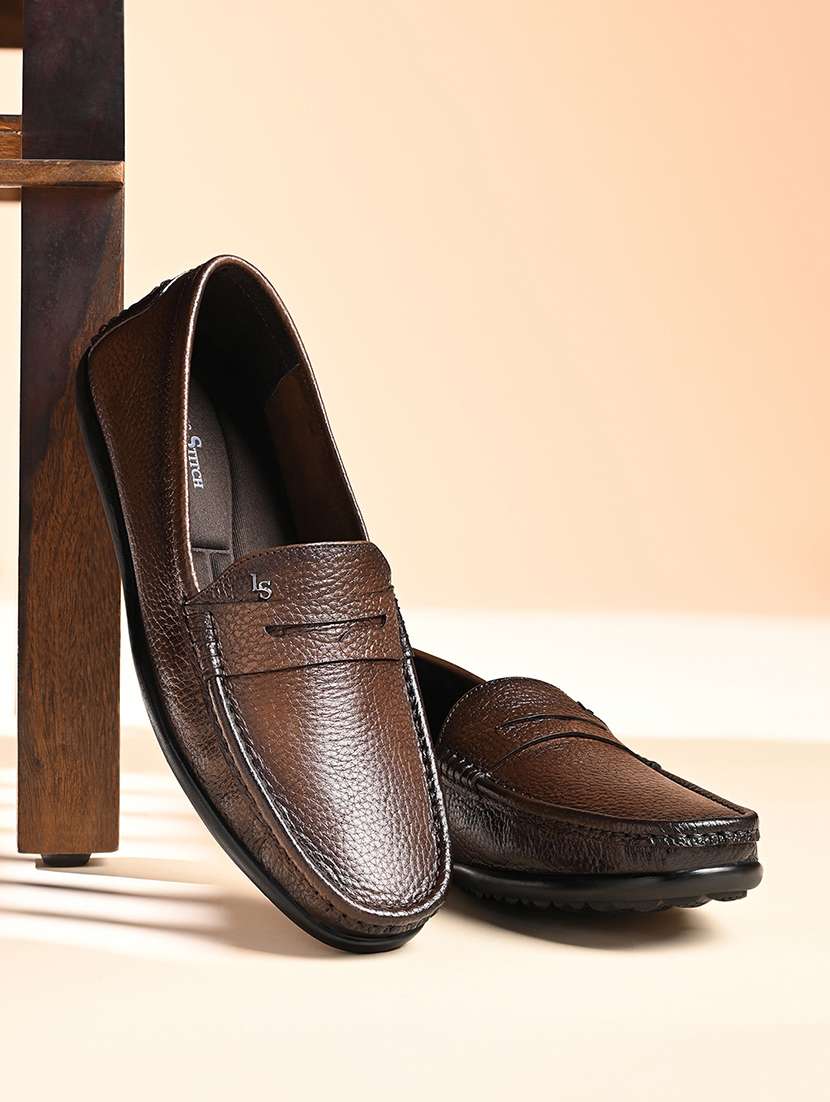 men brown slip on loafer - 22142904 -  Standard Image - 1