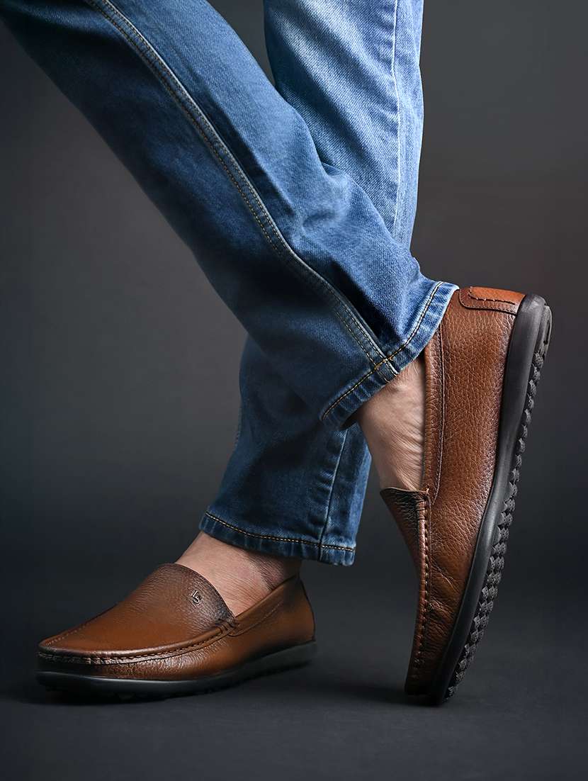 men tan slip on loafer - 22142907 -  Standard Image - 1