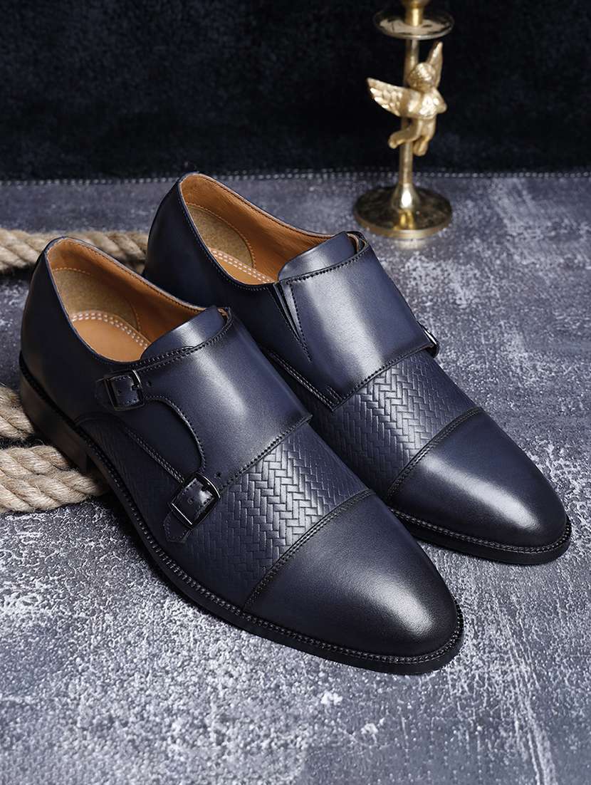 men blue slip on monk strap - 22142938 -  Standard Image - 1