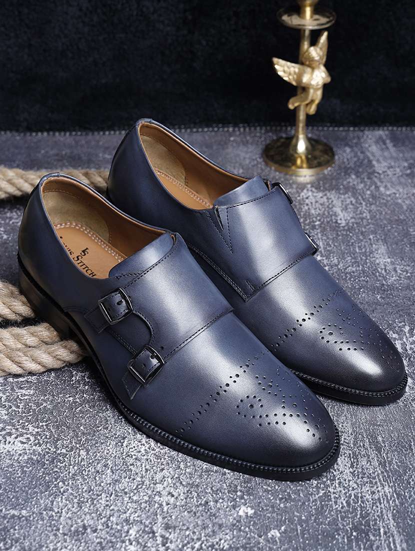 men blue slip on monk strap - 22142943 -  Standard Image - 1