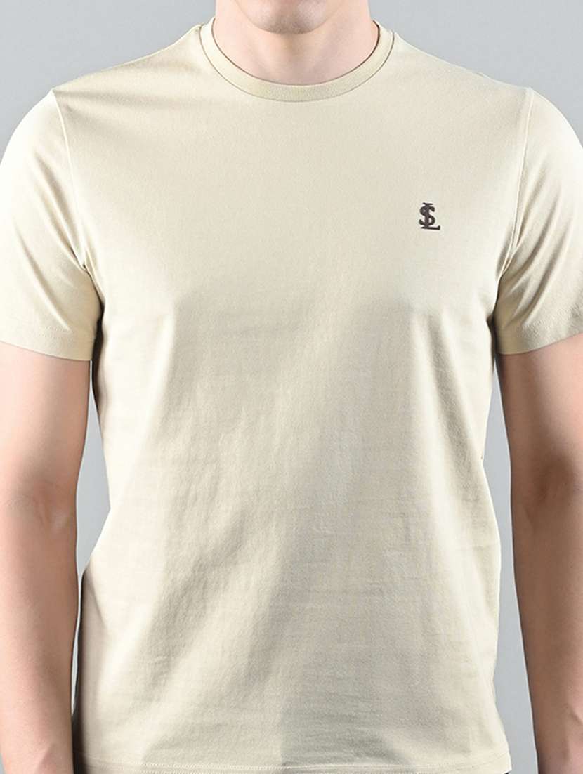 men solid short sleeve regular fit t-shirt - 22142945 - Standard Image - 4