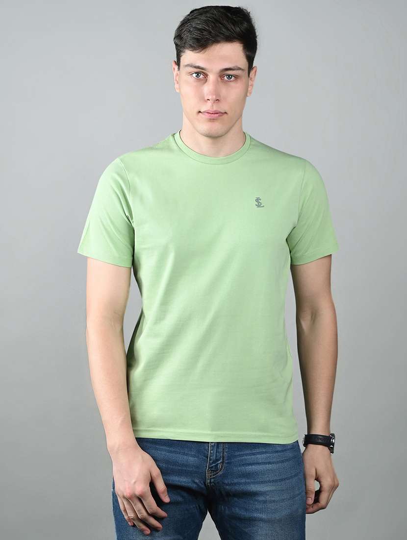men solid short sleeve regular fit t-shirt