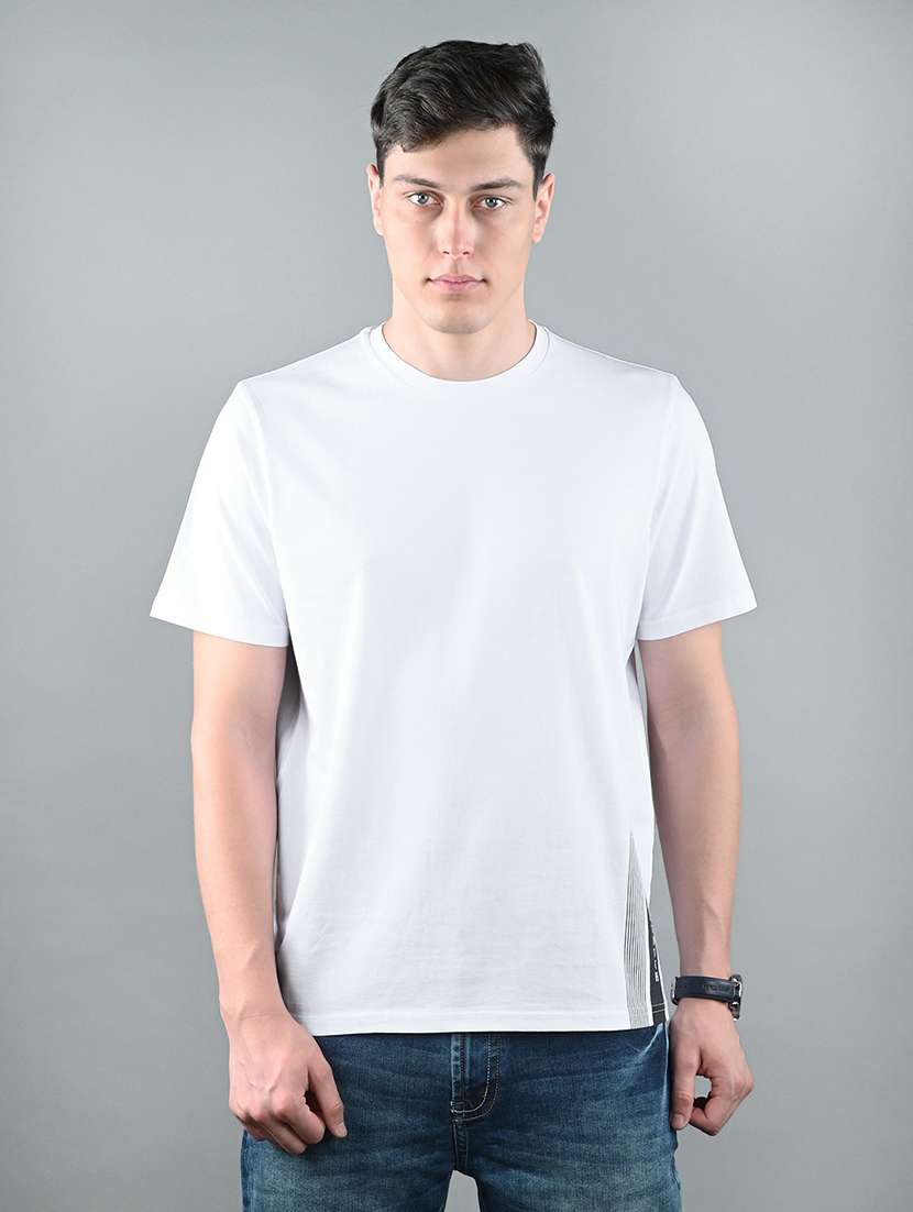 men solid short sleeve regular fit t-shirt