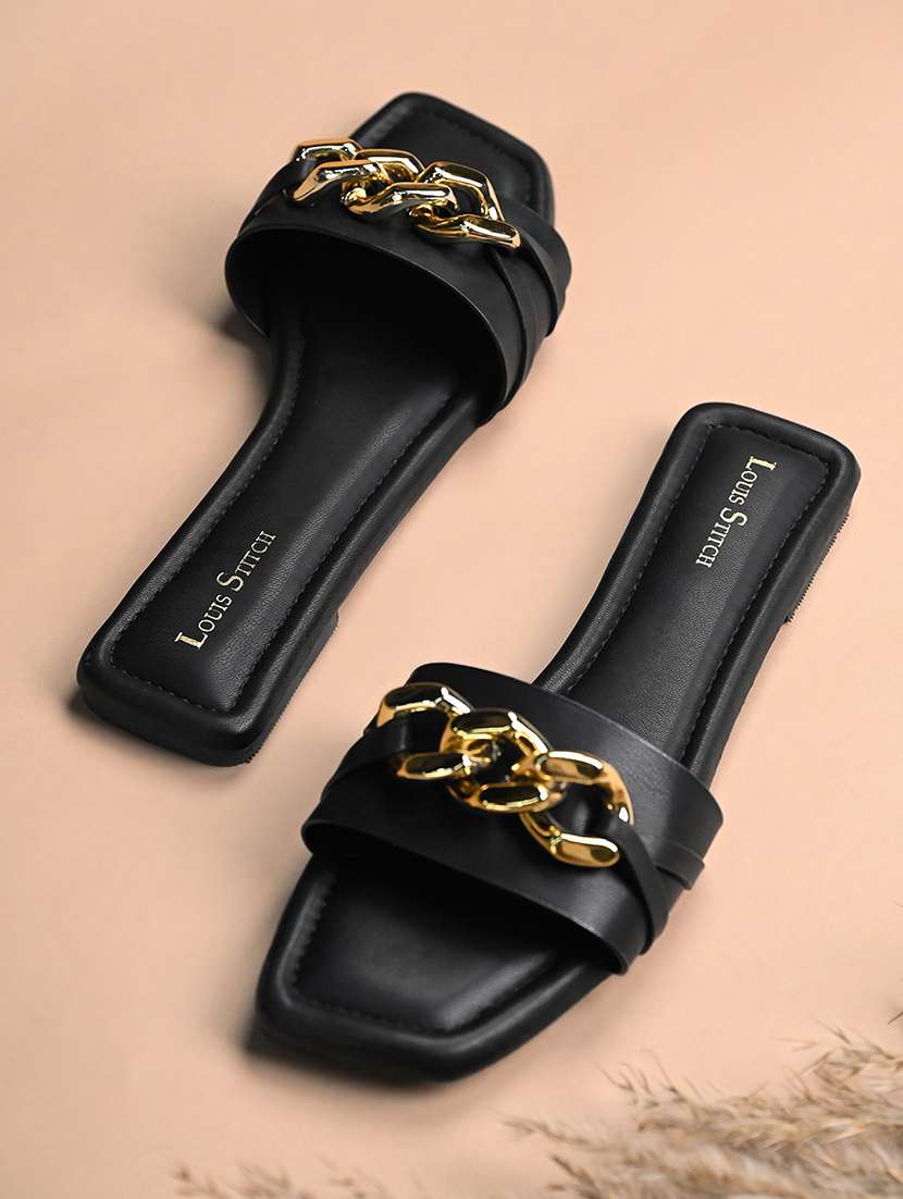 women black slip on sandal - 22142959 -  Standard Image - 1