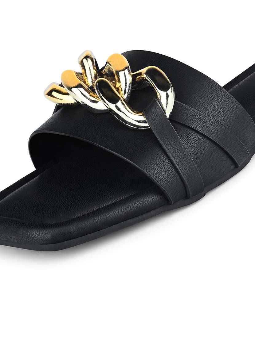 women black slip on sandal - 22142959 -  Standard Image - 4