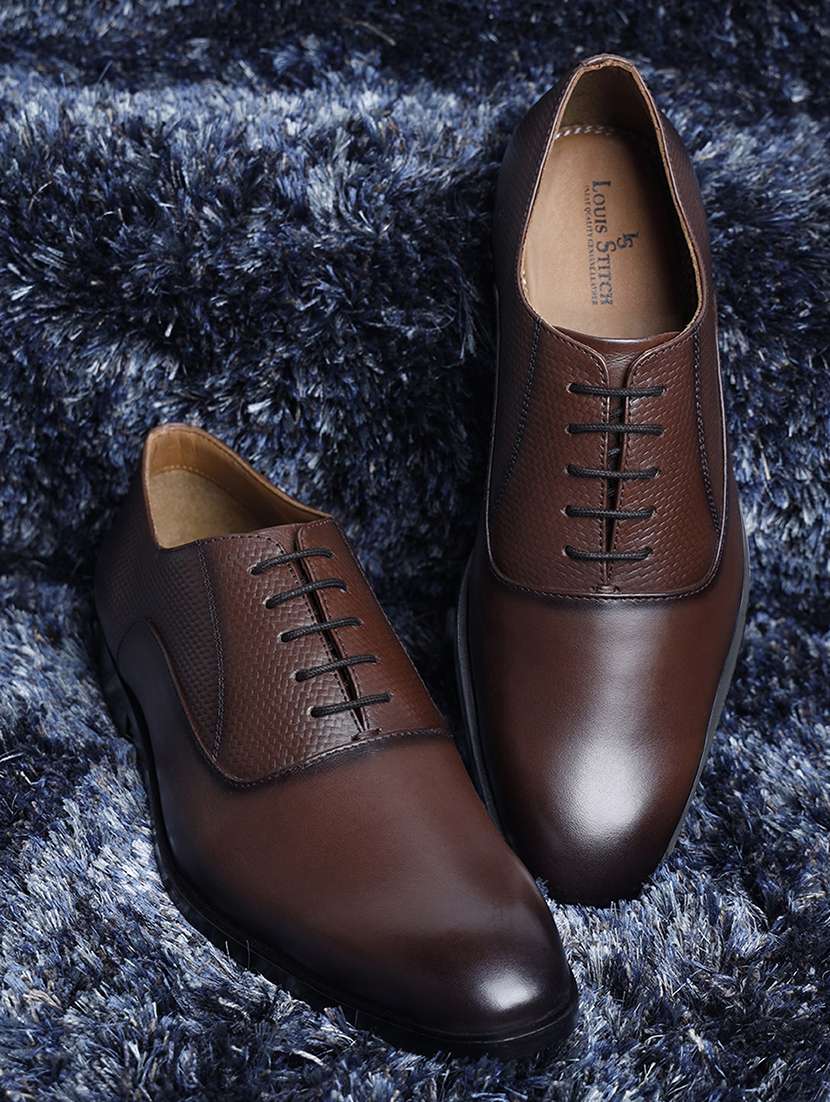 men brown lace-up oxford - 22142975 -  Zoom Image - 0