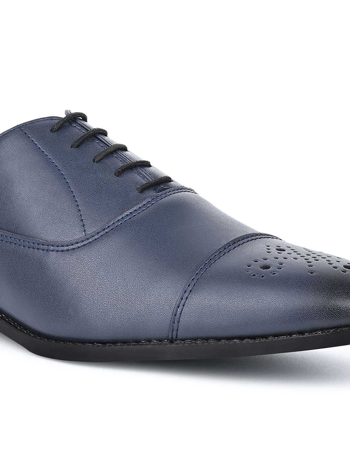 men navy blue lace-up oxford - 22143011 -  Standard Image - 4
