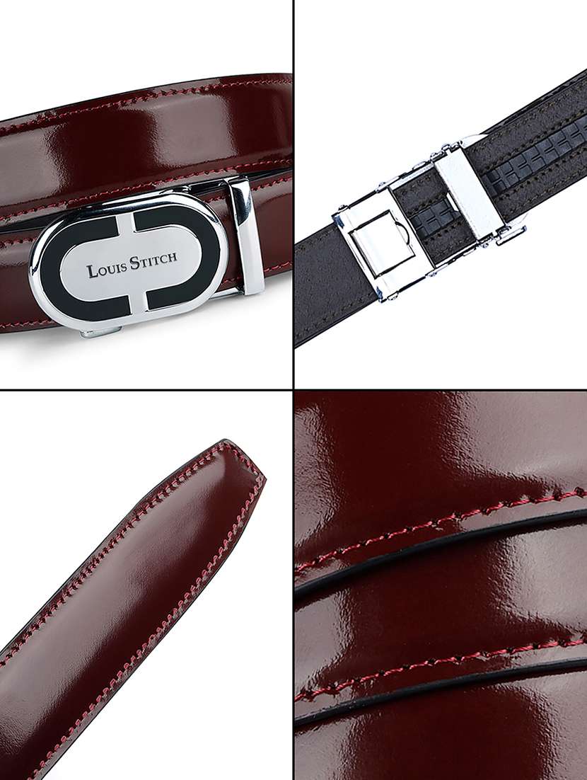 solid leather auto lock formal belt - 22143013 -  Standard Image - 4