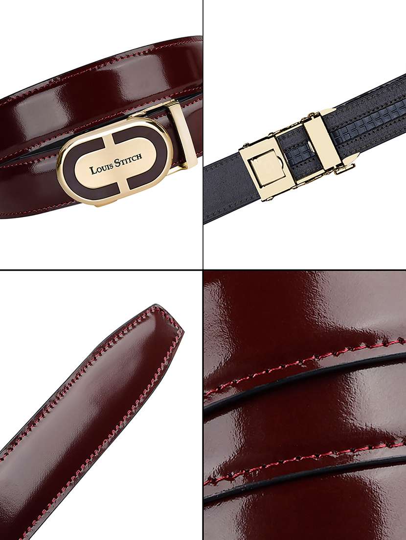 solid leather auto lock formal belt - 22143014 -  Standard Image - 4