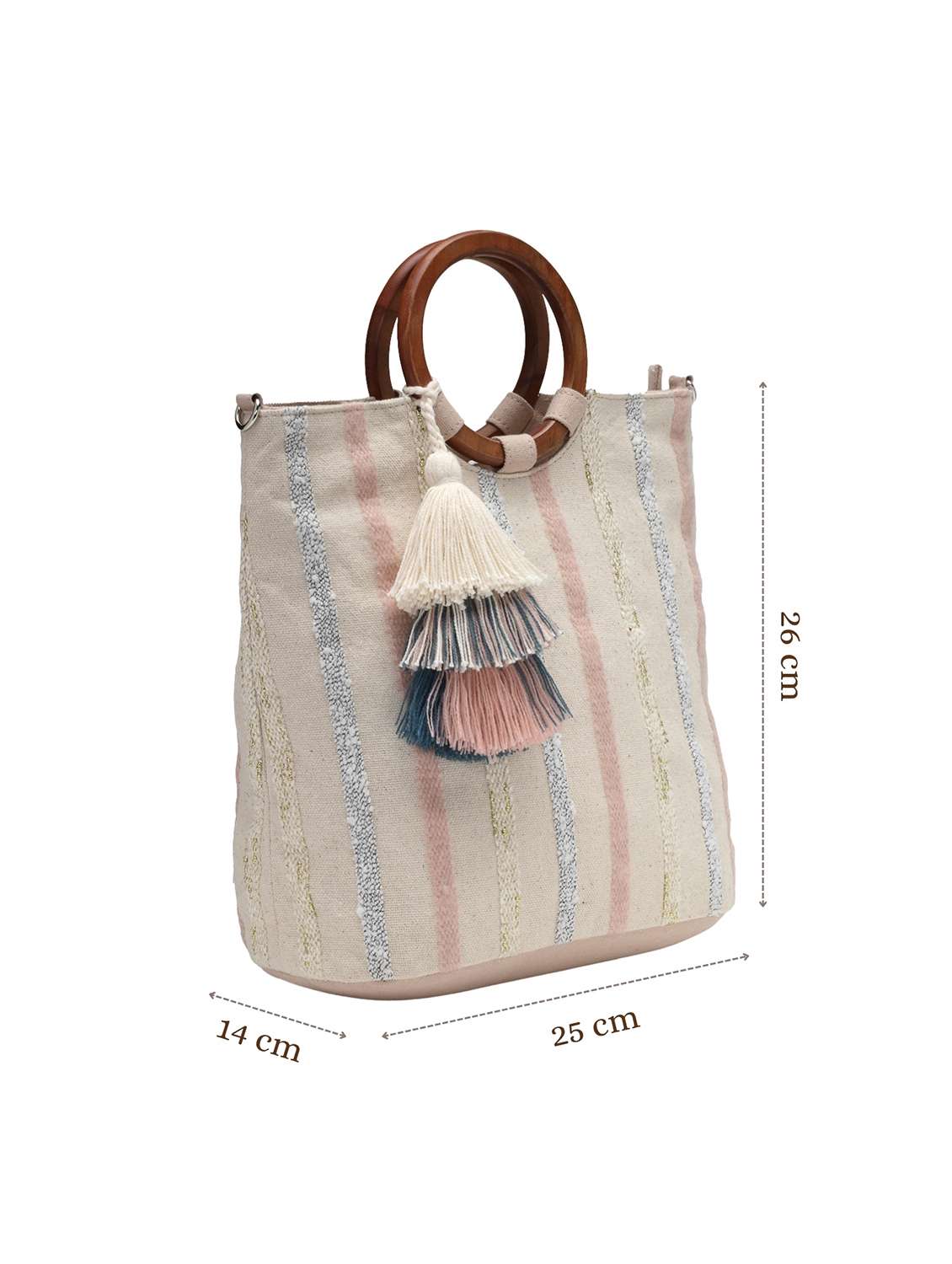 striped beige sling with tassel - 22143031 -  Standard Image - 4