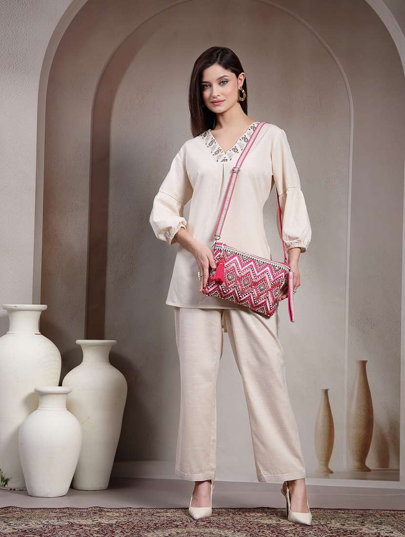 embellished chevron sling bag with tassel detail - 22143041 - Standard Image - 6