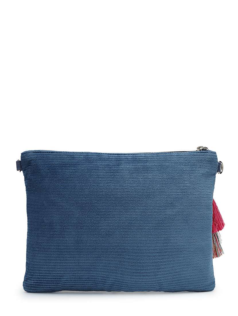 floral embroidery canvas sling bag for women - 22143045 -  Standard Image - 1