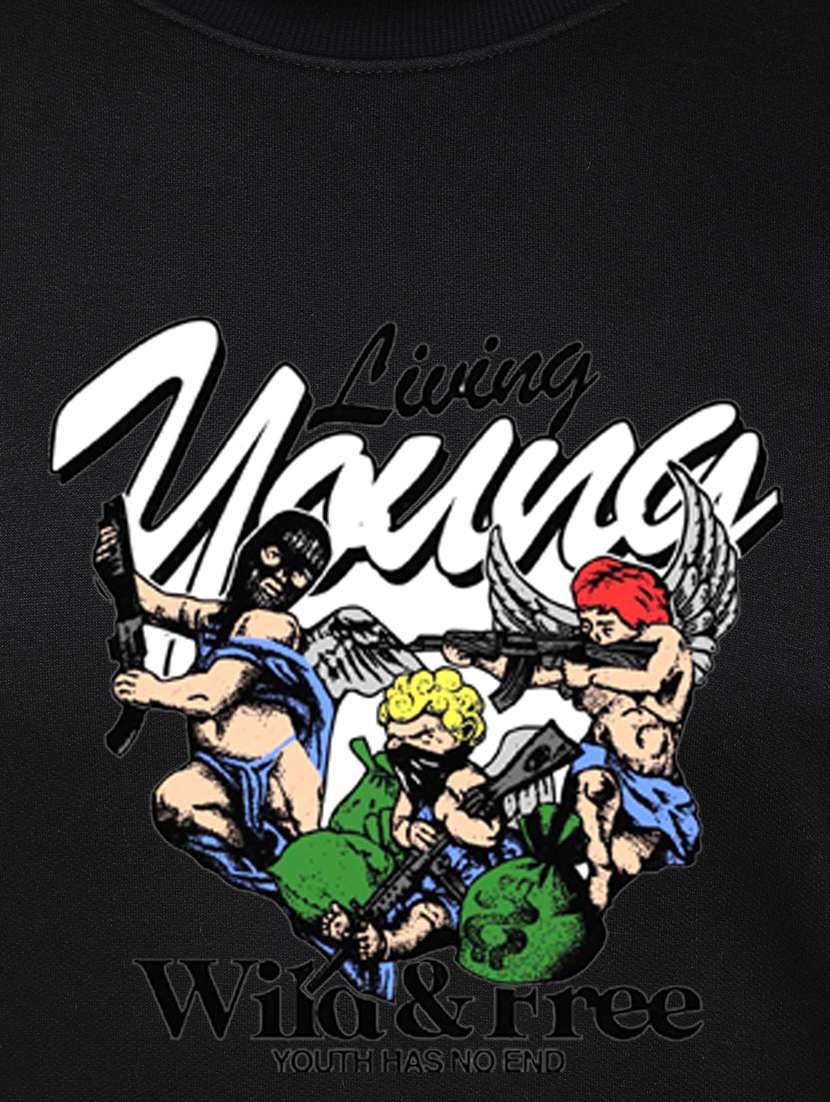 men front print long sleeve regular fit sweatshirt - 22143051 -  Standard Image - 4