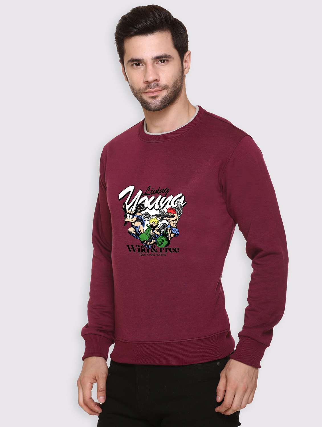 men front print long sleeve regular fit sweatshirt - 22143053 -  Standard Image - 1