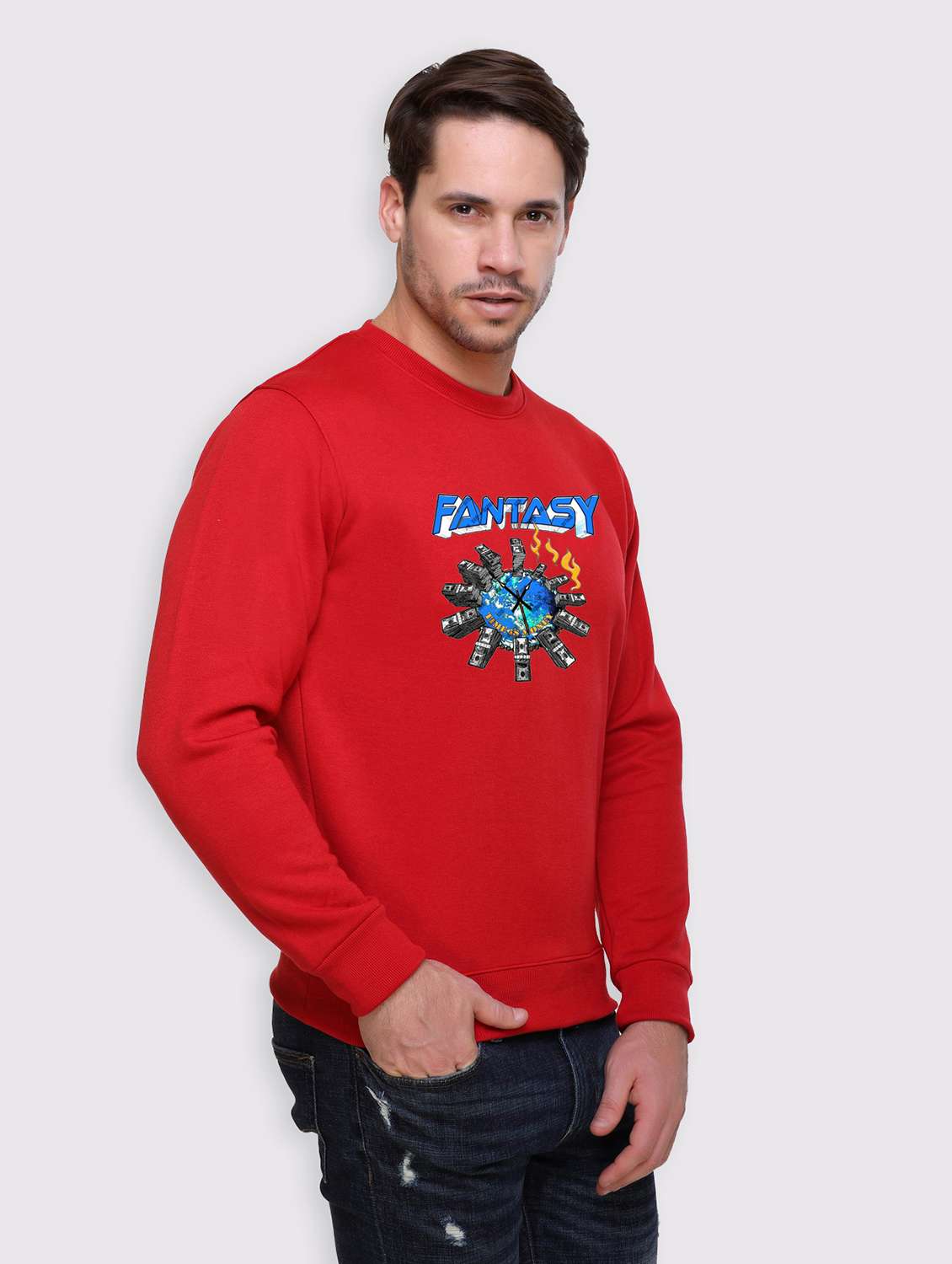 men front print long sleeve regular fit sweatshirt - 22143054 -  Standard Image - 1