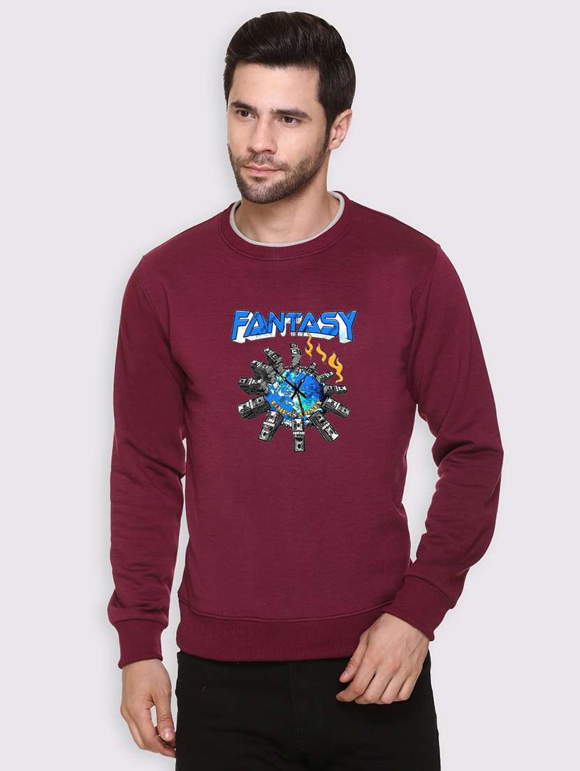 men front print long sleeve regular fit sweatshirt
