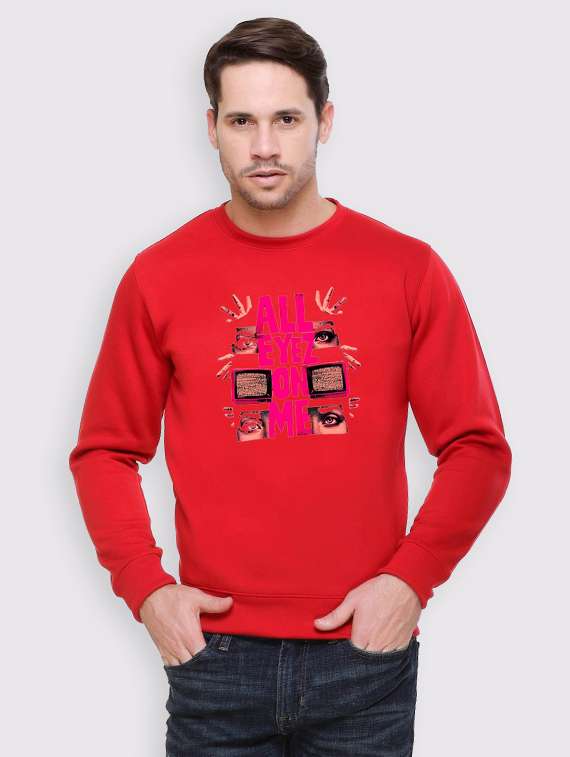 men front print long sleeve regular fit sweatshirt