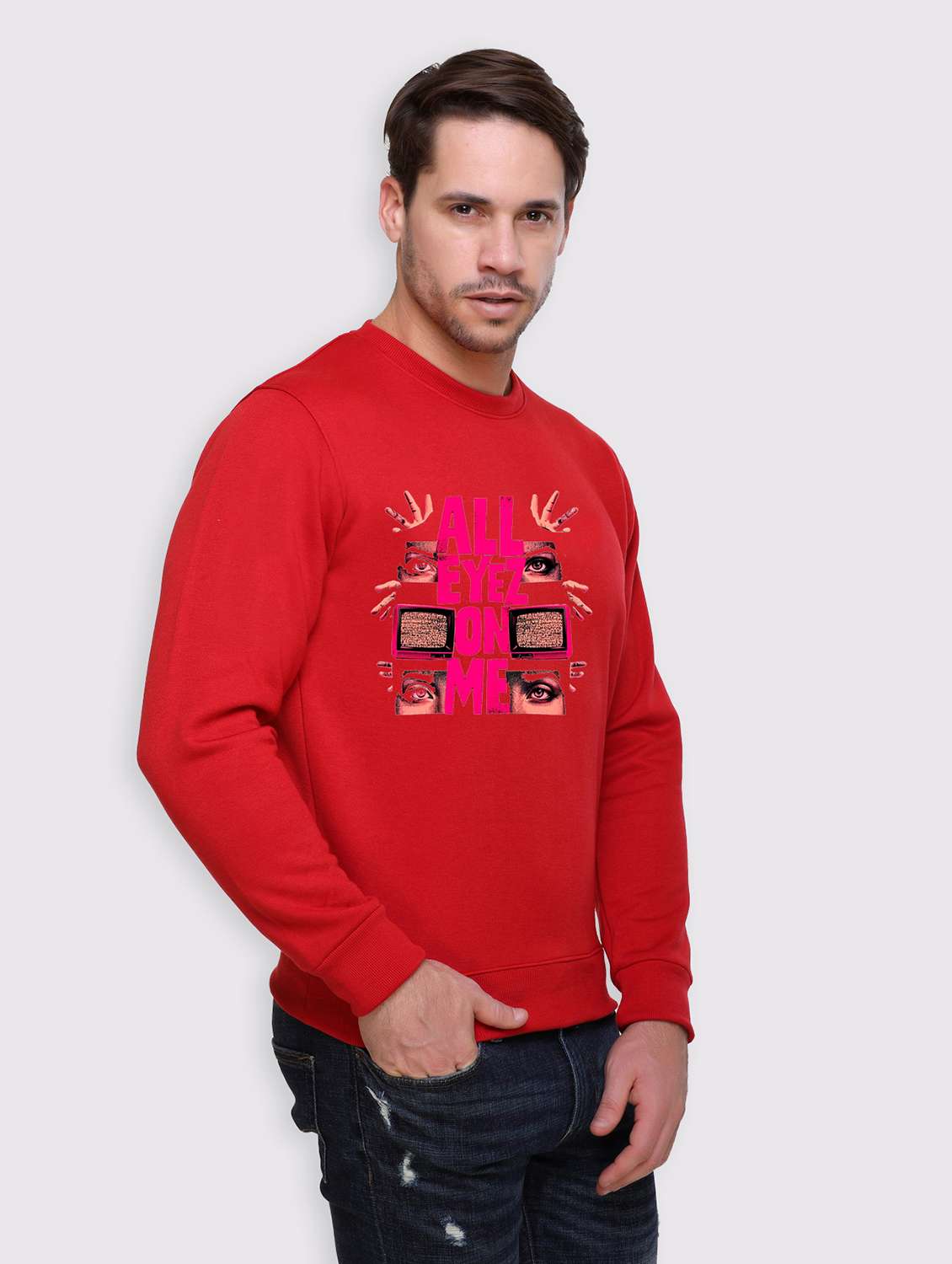 men front print long sleeve regular fit sweatshirt - 22143058 -  Standard Image - 1