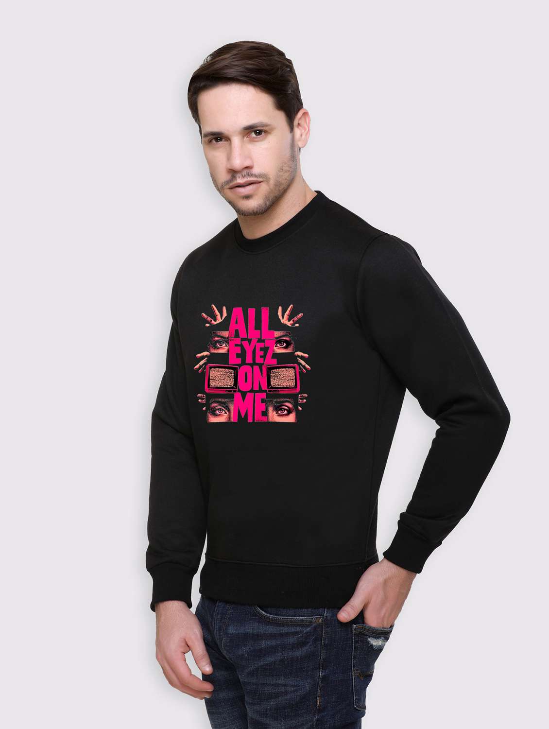 men front print long sleeve regular fit sweatshirt - 22143059 -  Standard Image - 1