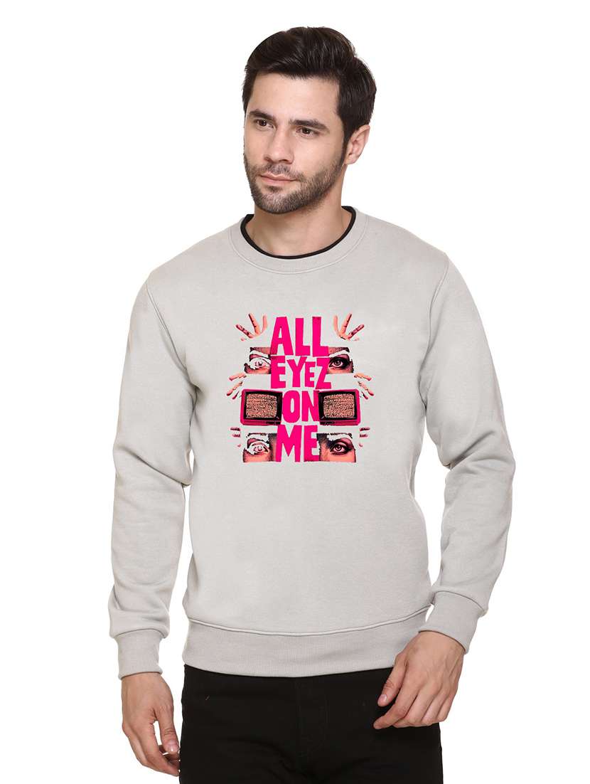 men front print long sleeve regular fit sweatshirt