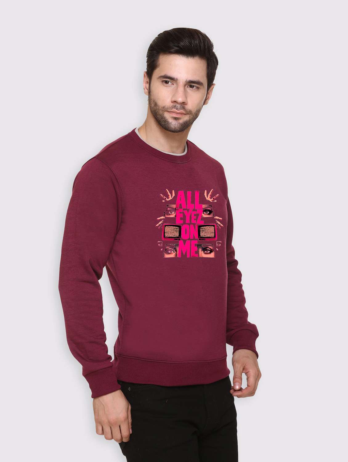 men front print long sleeve regular fit sweatshirt - 22143061 -  Standard Image - 1
