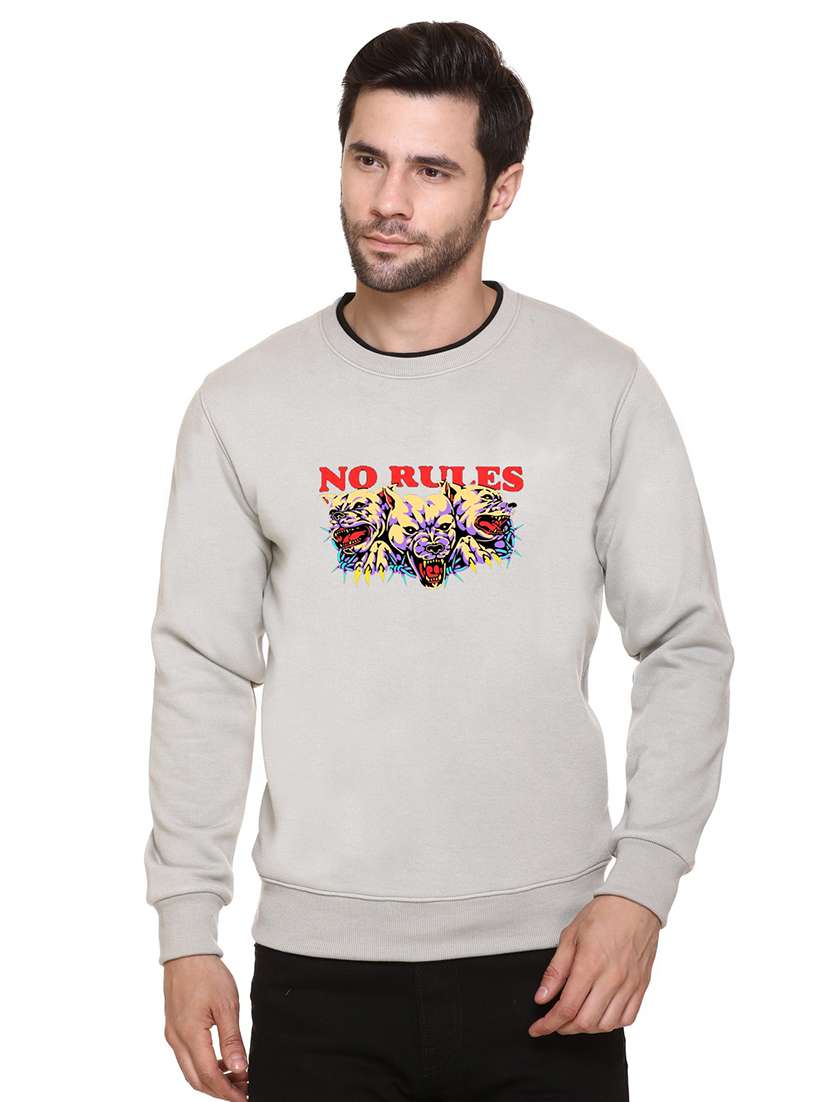 men chest print long sleeve regular fit sweatshirt