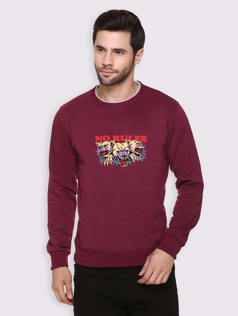 men chest print long sleeve regular fit sweatshirt