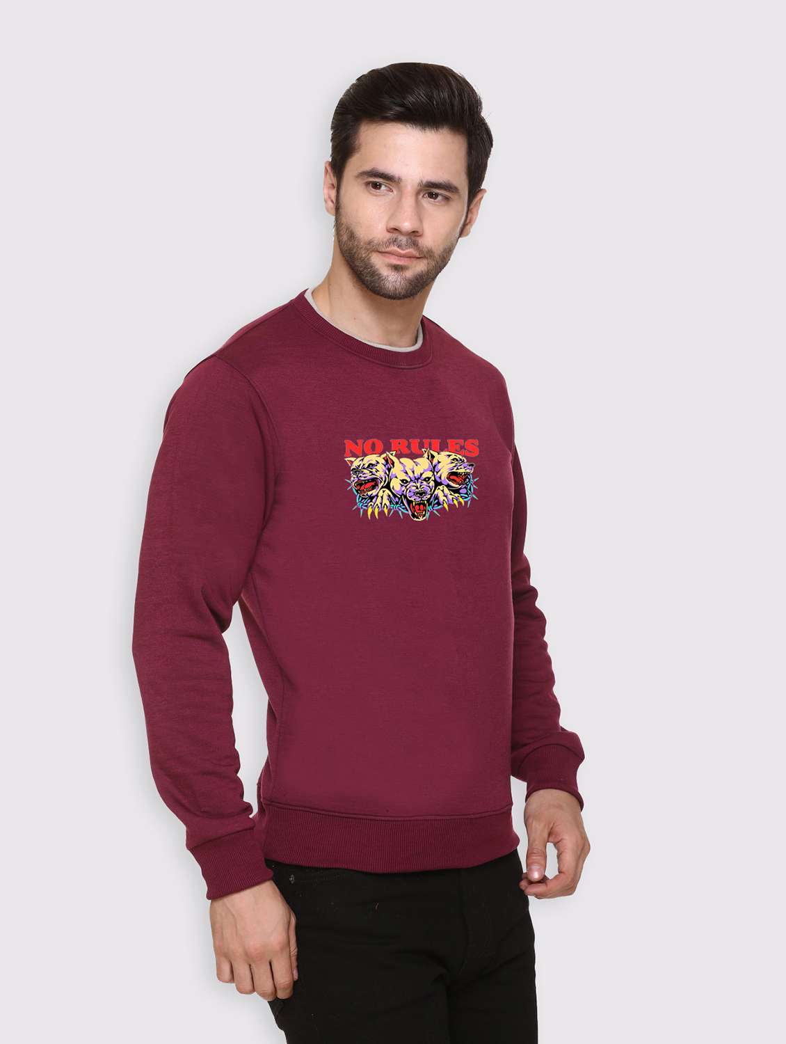 men chest print long sleeve regular fit sweatshirt - 22143073 -  Standard Image - 1