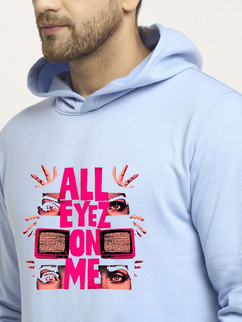 men front print long sleeve regular fit hooded sweatshirt - 22143080 - Standard Image - 4